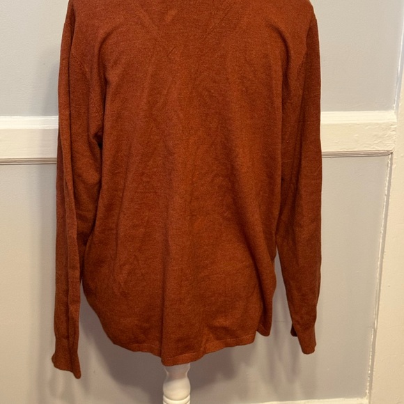 Milano Essentials Rust V-Neck Sweater - Picture 5 of 7